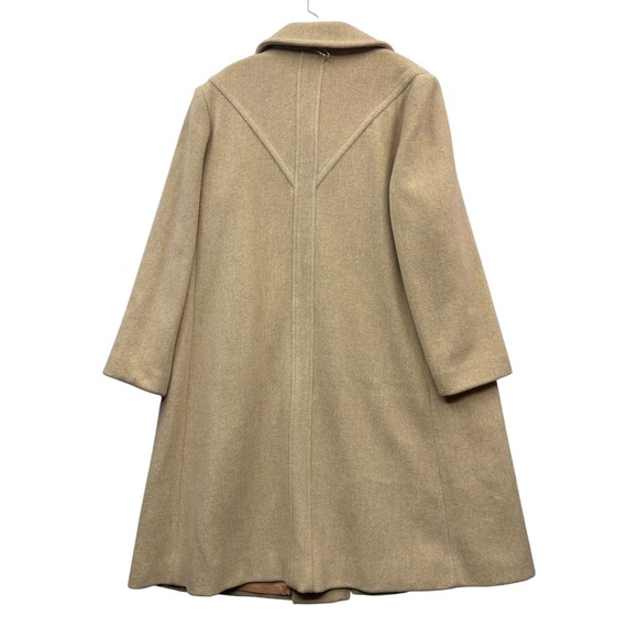Ms Freddi Vintage 70s Women's Beige Wool Blend Retro Trench Coat USA XL - Picture 2 of 10